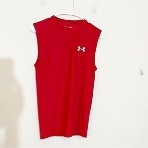 Under Armour Activewear Heatgear Compression Tank Men Size Medium Color Red
